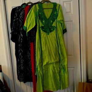 Lime green with ornate turquoise detail, Calypso size 10